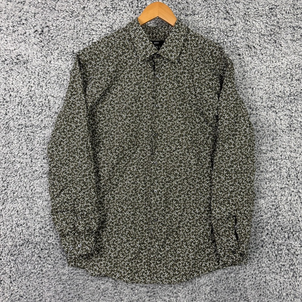 Hugo Boss Shirt Mens 2XL Slim Fit Floral Print Button Up Long Sleeve Adult XXL